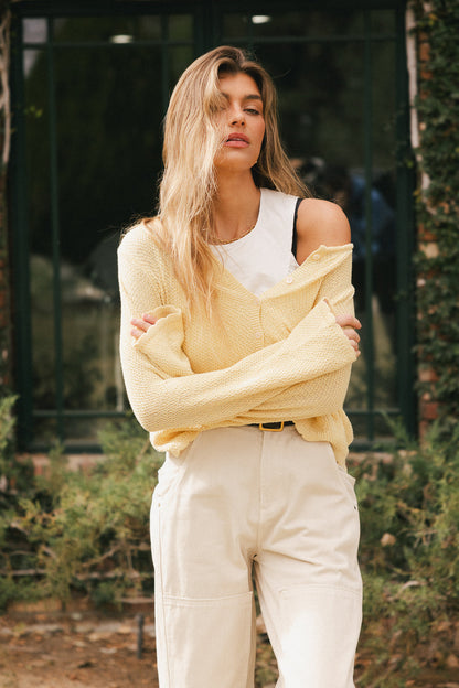 Azuline Knit Cardigan in Yellow - FINAL SALE