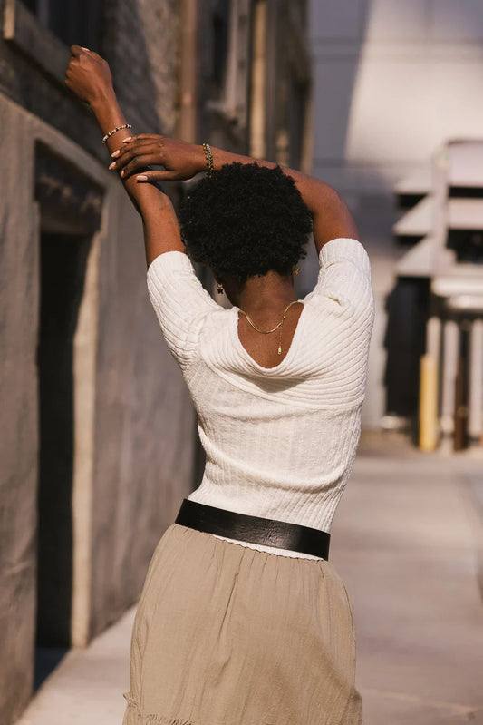 Toni Sweater Top in Cream - FINAL SALE
