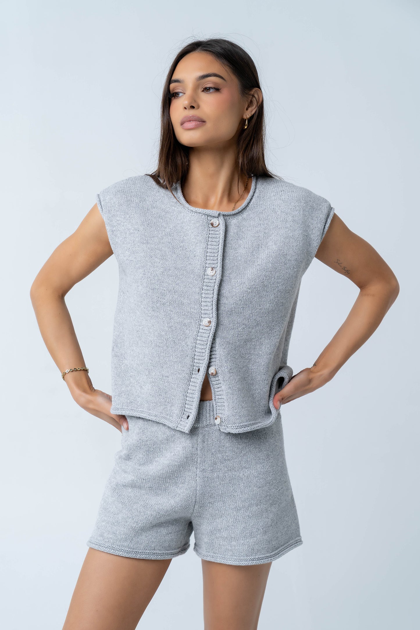 Paige Knit Sweater in Grey