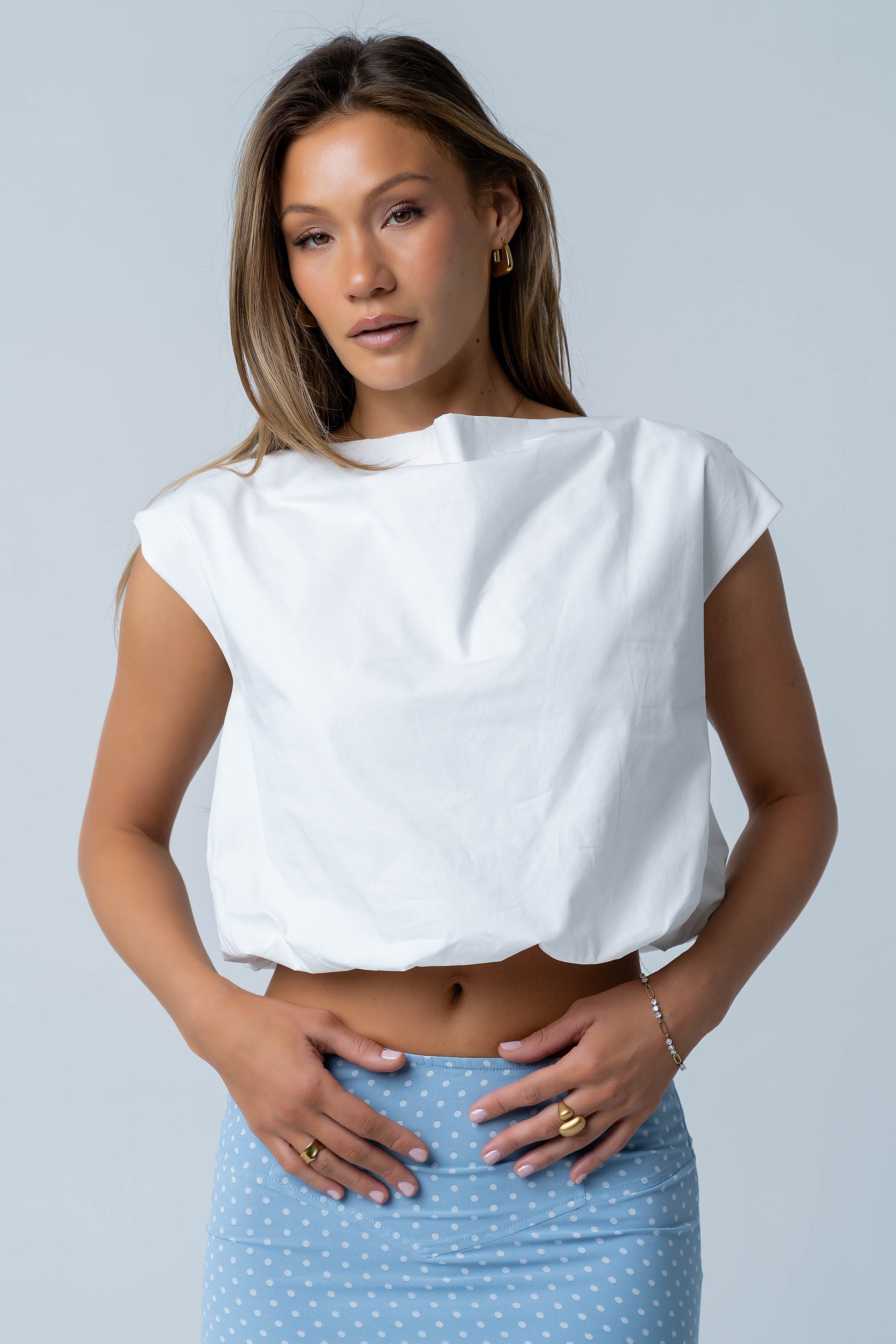 Rich Bubble Top in Off White