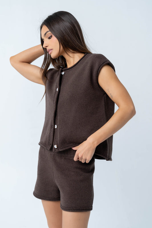 Paige Knit Sweater in Brown