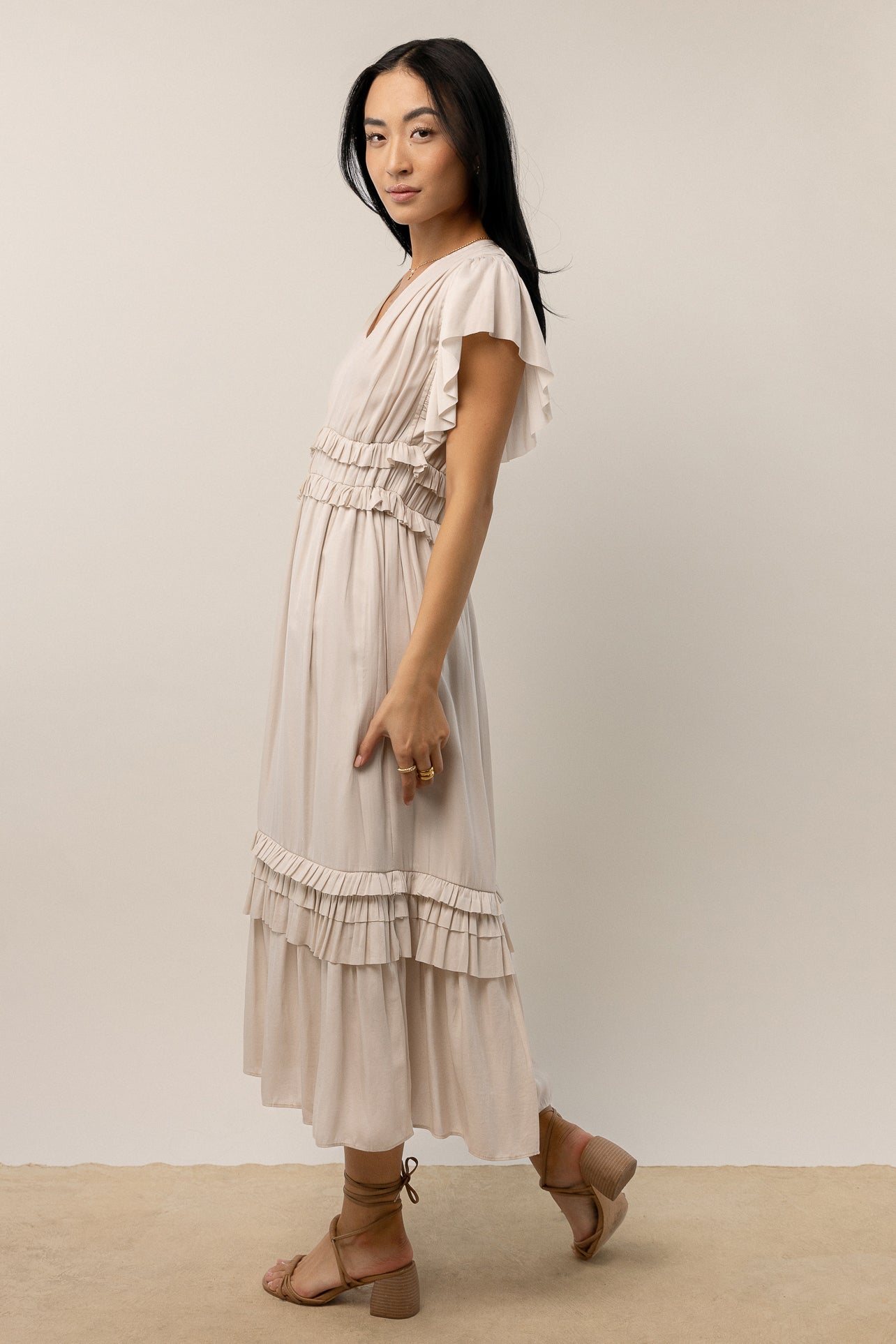 Willa Ruffle Dress in Ivory - FINAL SALE