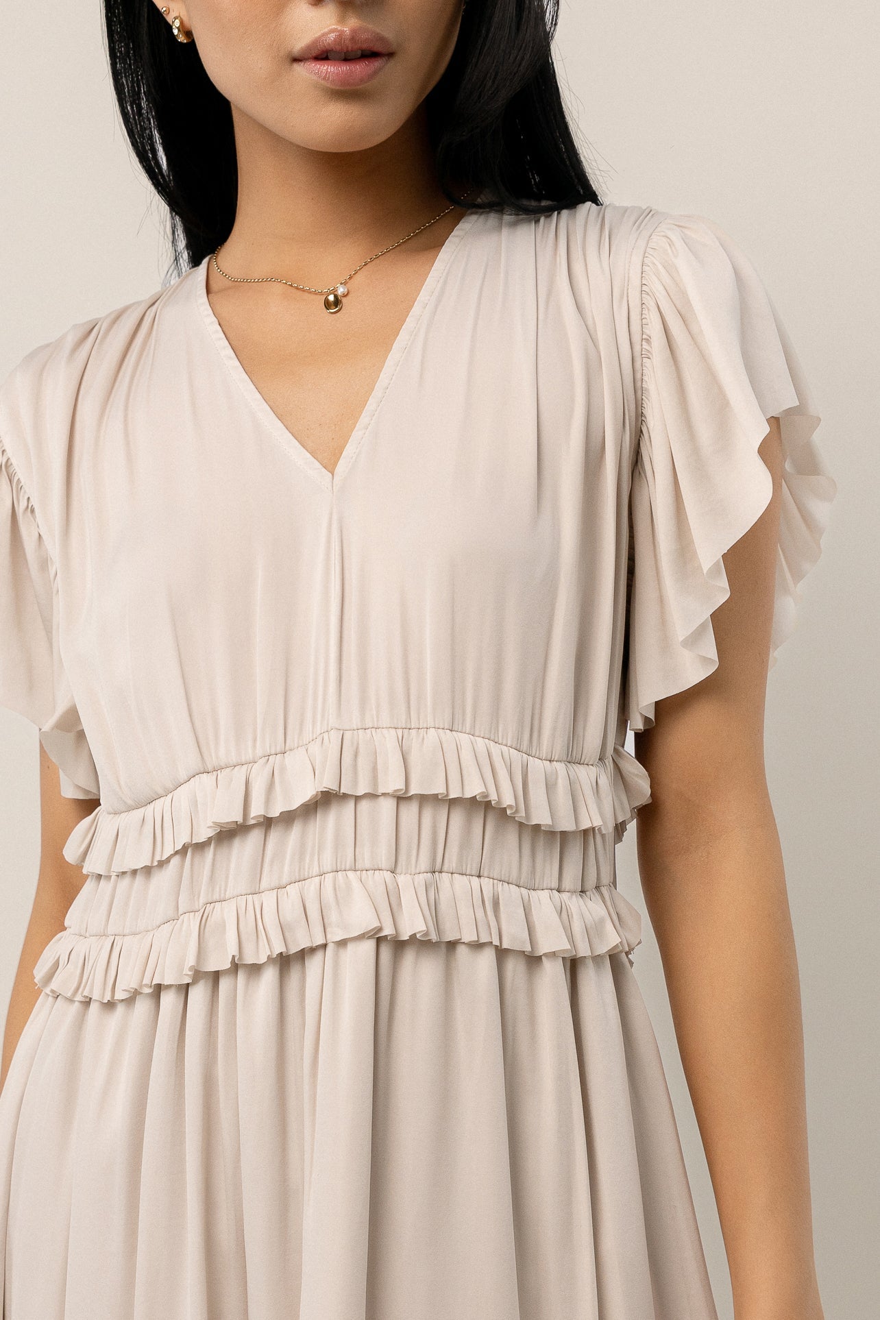 Willa Ruffle Dress in Ivory - FINAL SALE