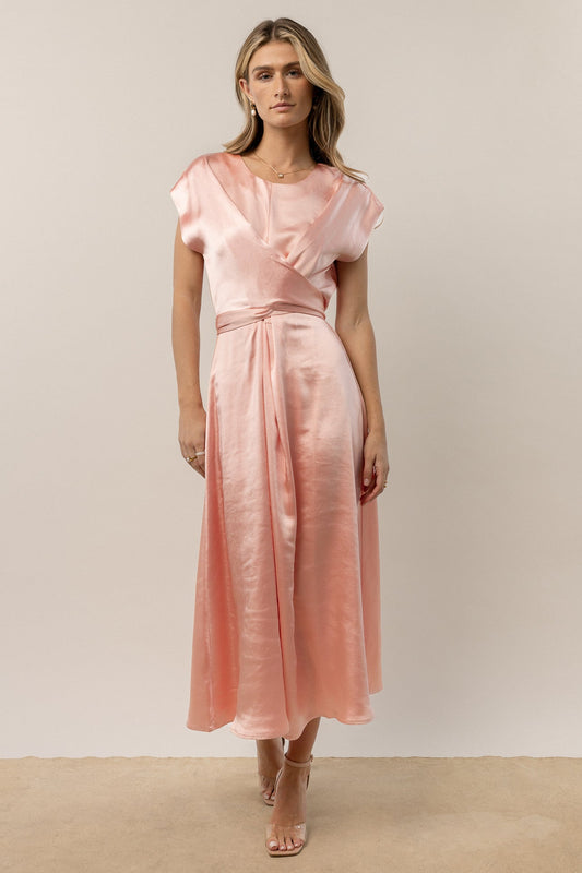 Rosalind Midi Dress in Pink - FINAL SALE