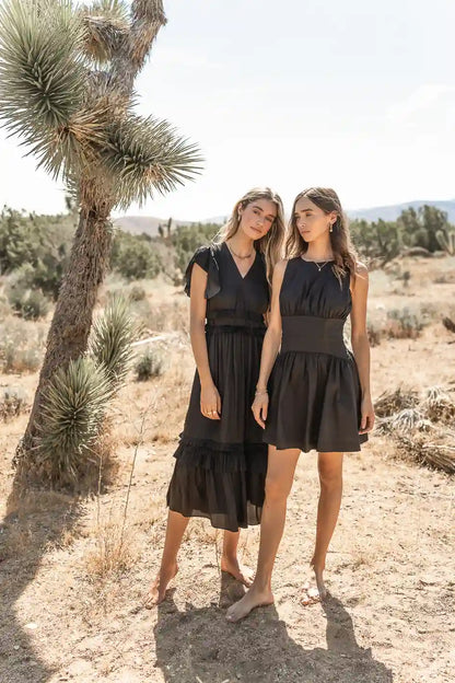 Willa Ruffle Dress in Black - FINAL SALE