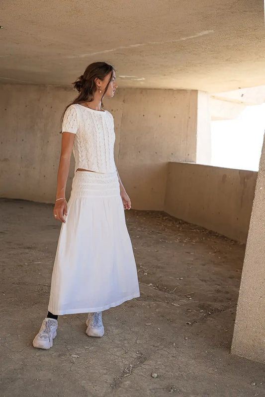 Jane Sweater Top in Ivory - FINAL SALE