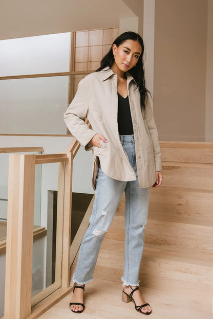 Parker Oversized Jacket in Taupe - FINAL SALE