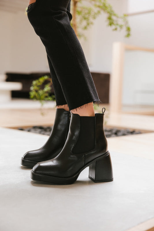 Fallon Heeled Boots in Black - FINAL SALE