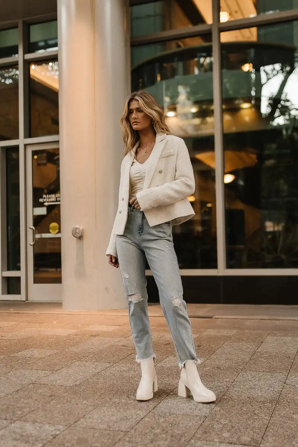 Isabella Blazer in White - FINAL SALE