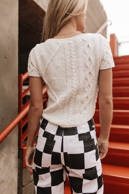 Jane Sweater Top in Ivory - FINAL SALE