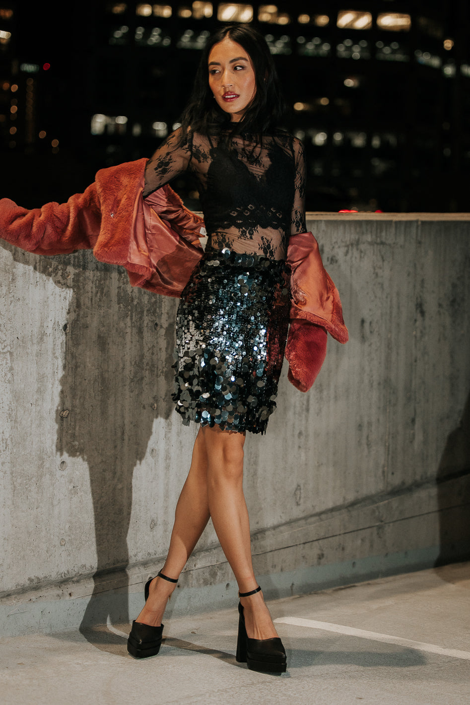 Alessia Sequin Mini Skirt - FINAL SALE