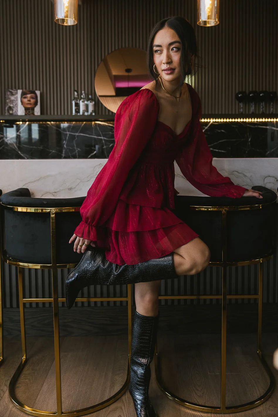 Kristina Tiered Shimmer Dress - FINAL SALE