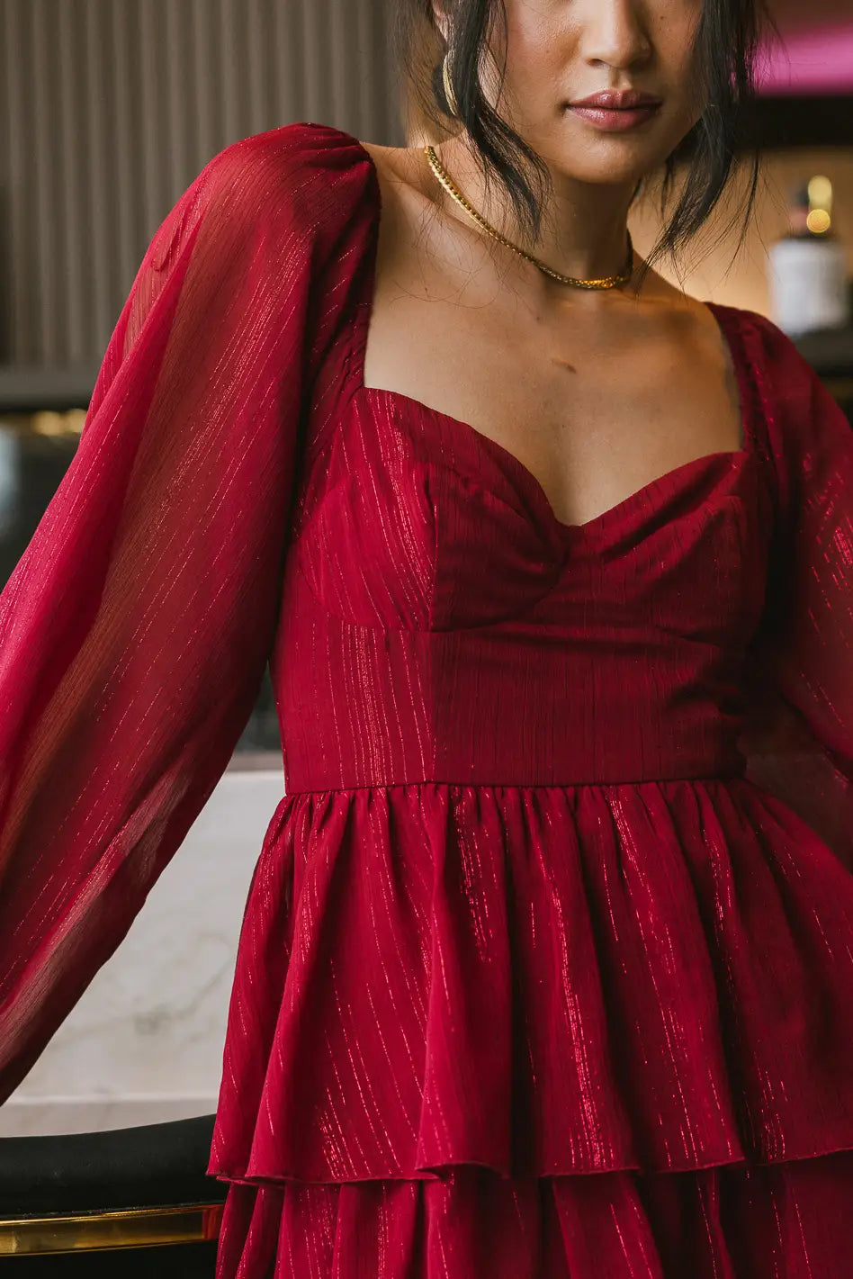 Kristina Tiered Shimmer Dress - FINAL SALE