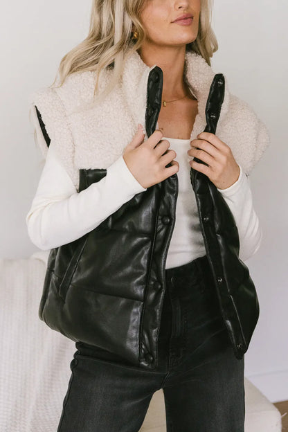 Lets Get Lost Vegan Vest in Black - FINAL SALE