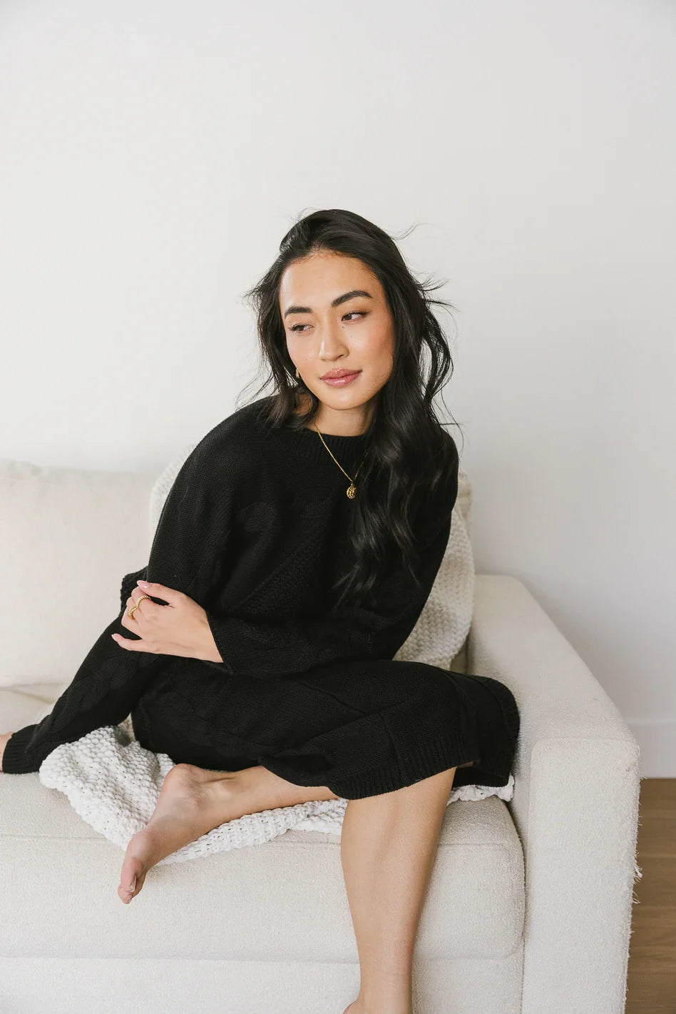 Lilly Cable Knit Skirt in Black - FINAL SALE