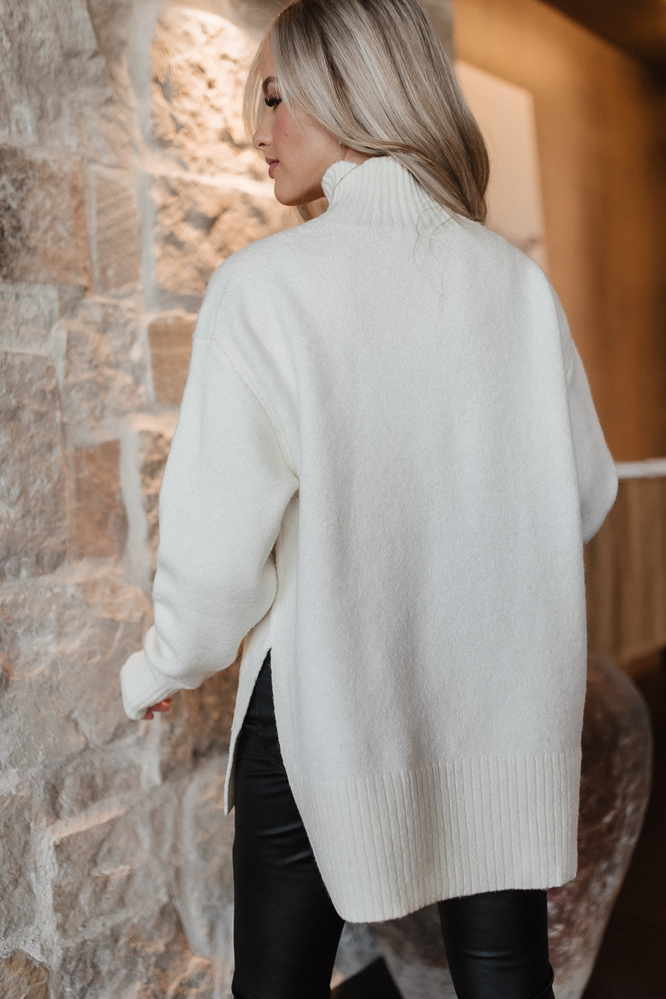 Gracie High Neck Sweater in Cream - FINAL SALE