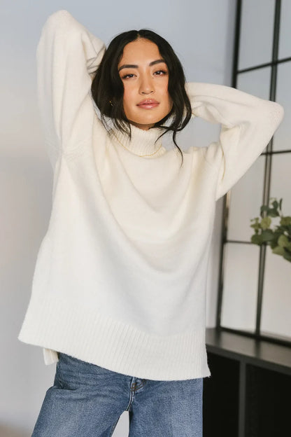 Gracie High Neck Sweater in Cream - FINAL SALE