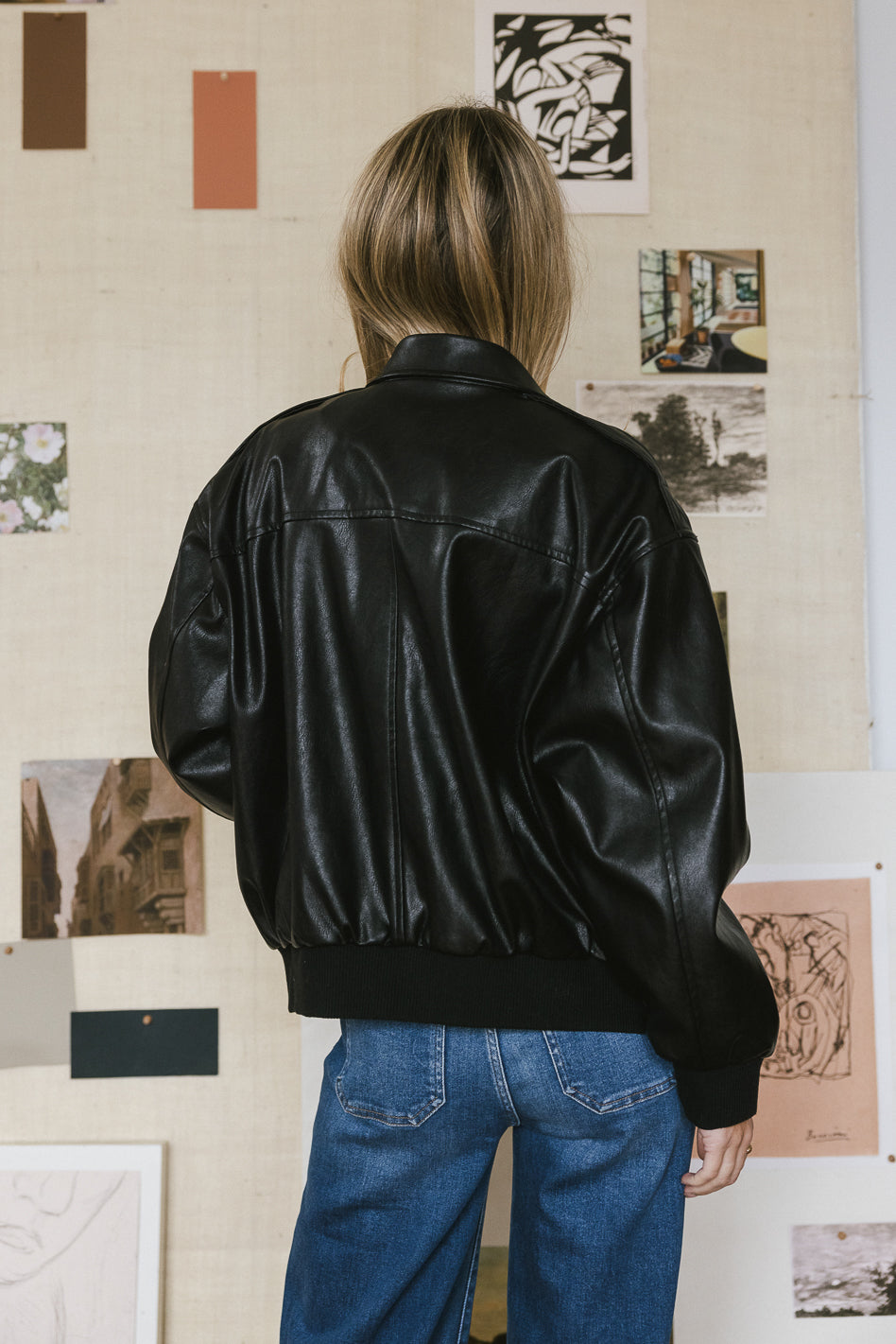 Call Me Back Vegan Jacket in Black - FINAL SALE