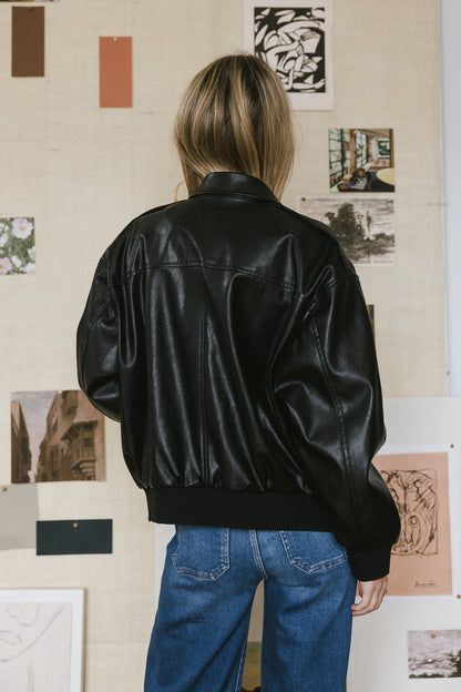 Call Me Back Vegan Jacket in Black - FINAL SALE