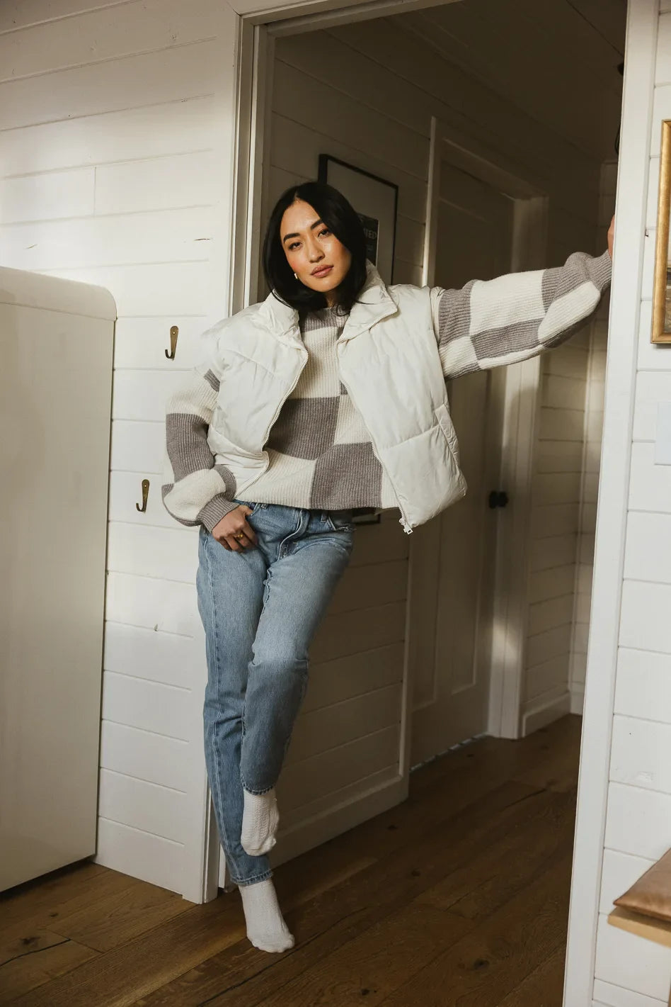 Kai Detachable Sleeve Jacket in Cream - FINAL SALE