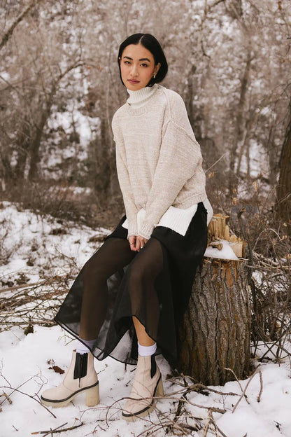 Gracie High Neck Sweater in Cream - FINAL SALE