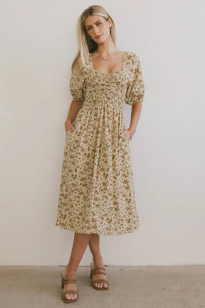 Justine Smocked Midi Dress - FINAL SALE