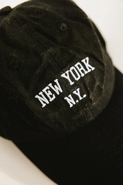 New York Baseball Cap in Black