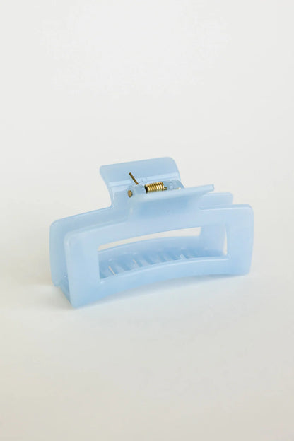 Translucent Rectangle Claw Clip in Blue