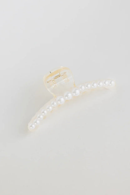 White Pearl Claw Clip in Large - FINAL SALE