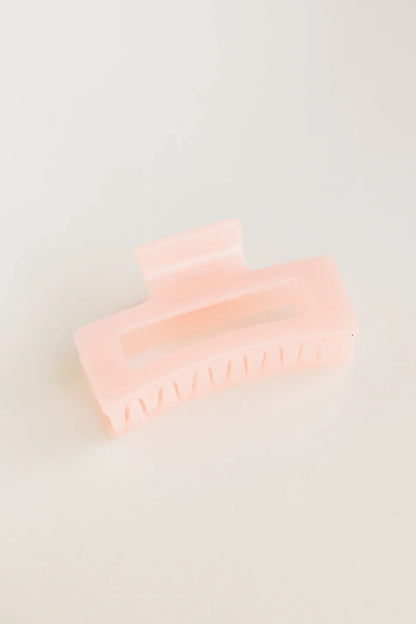 Translucent Rectangle Claw Clip in Pink