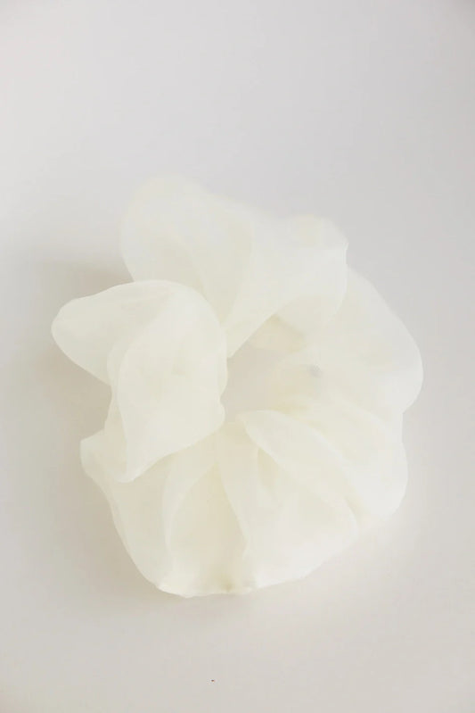Organza Oversized Scrunchie in Ivory