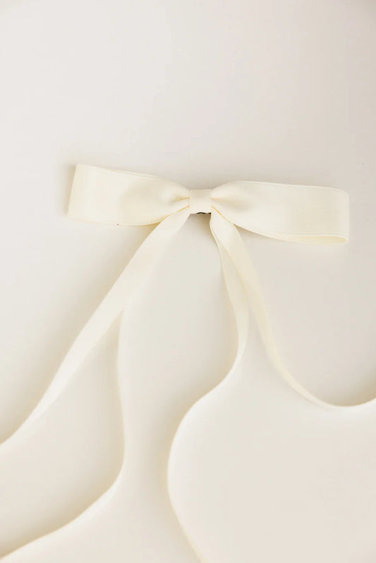 Bow Hair Clip in Cream