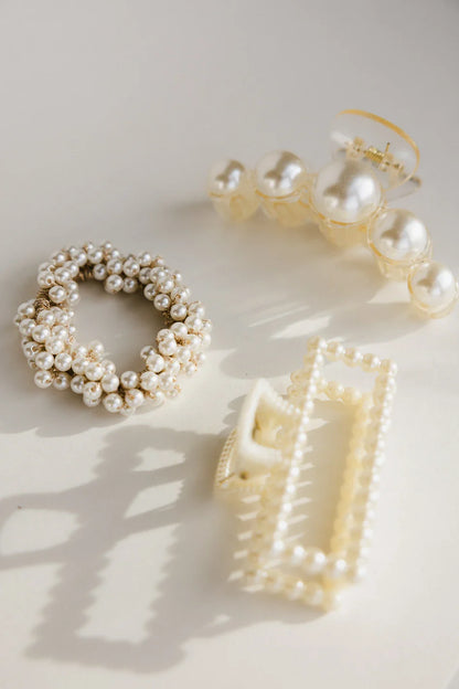 Pearl Rectangle Claw Clip