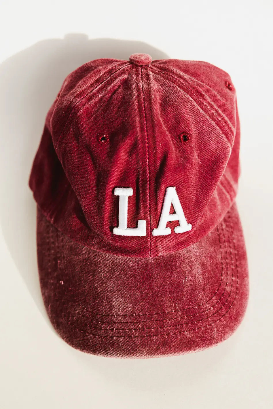 LA Baseball Cap in Burgundy