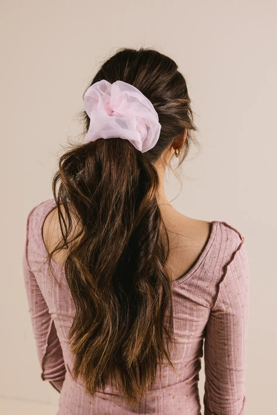 Organza Oversized Scrunchie in Pink - FINAL SALE