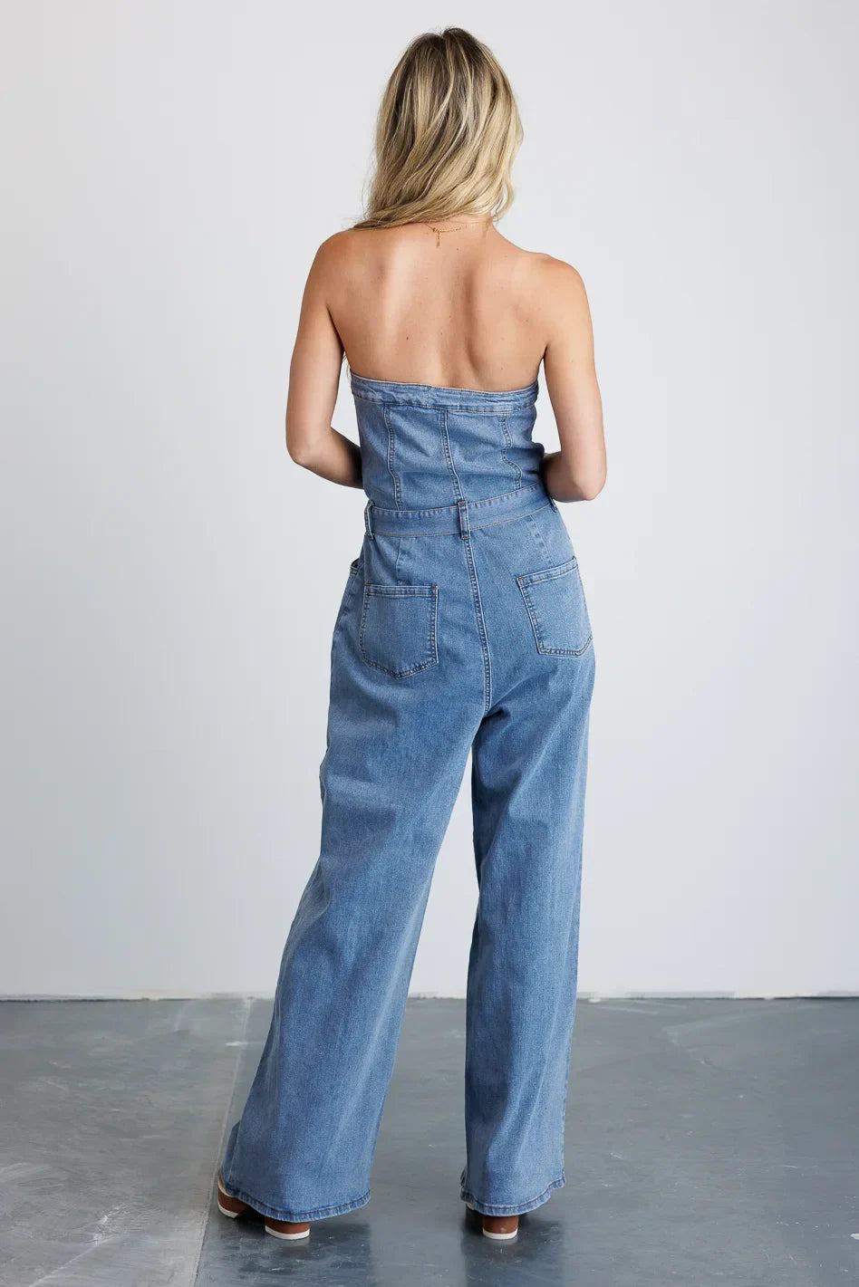 Wide Leg Denim Jumpsuit - FINAL SALE