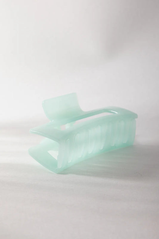 Translucent Rectangle Claw Clip in Mint