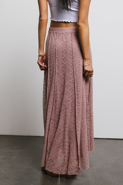 Eliza Lace Skirt in Rose - FINAL SALE