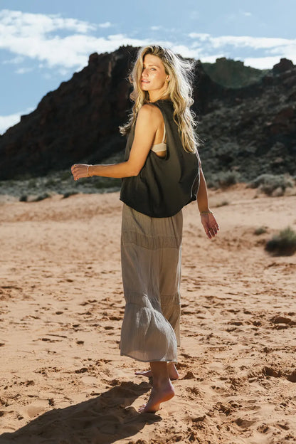 Mckenna Textured Skirt in Olive - FINAL SALE