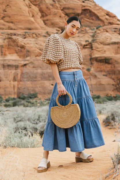 Joannie Tiered Denim Skirt - FINAL SALE