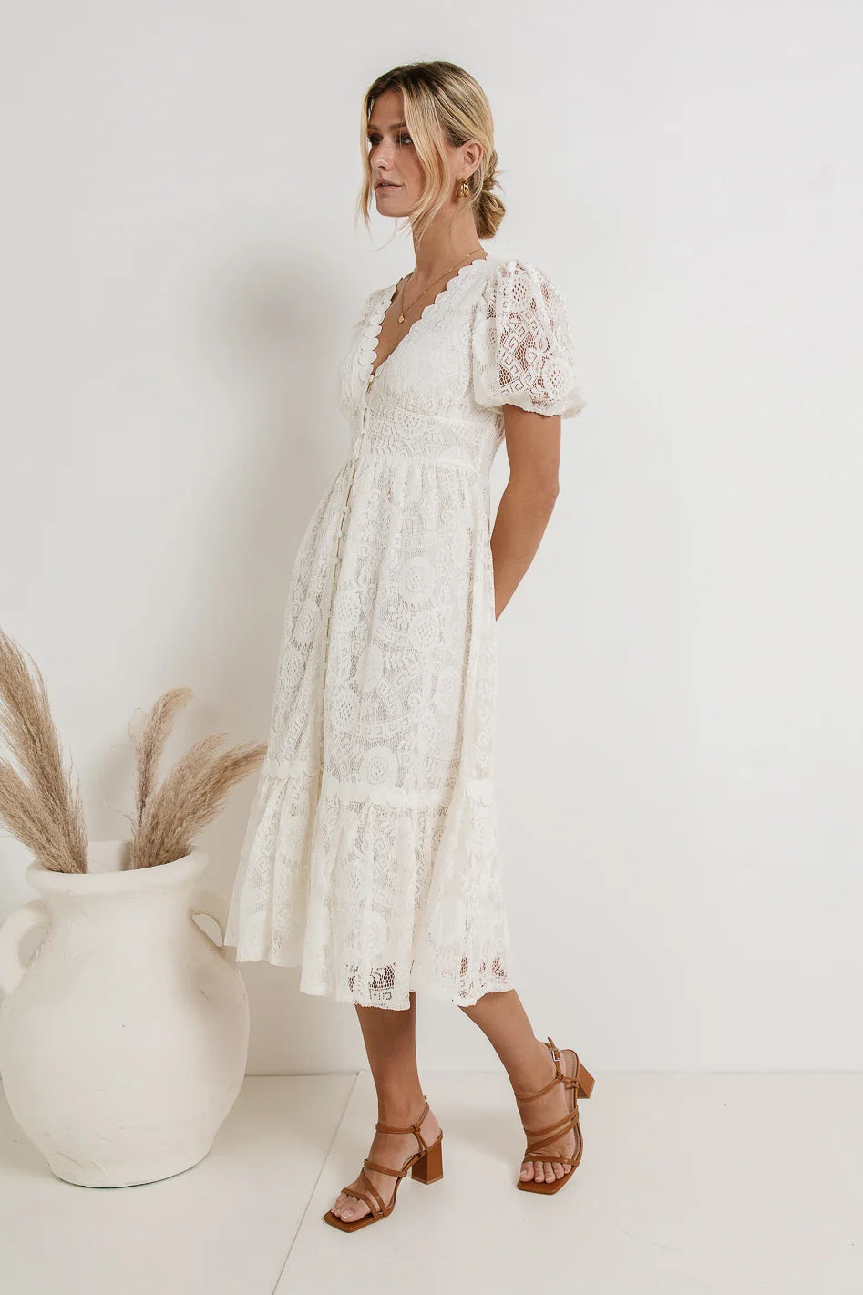 Rowan Lace Dress in White - FINAL SALE