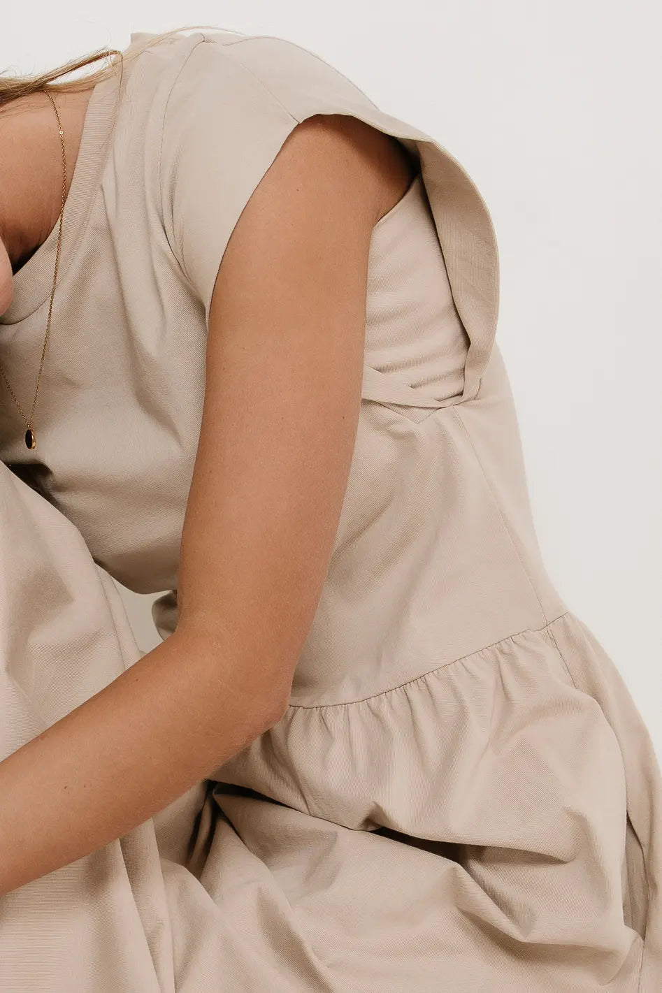 Louie Midi Dress in Beige - FINAL SALE