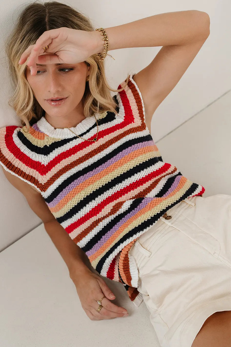 Lexi Sweater Top in Striped - FINAL SALE
