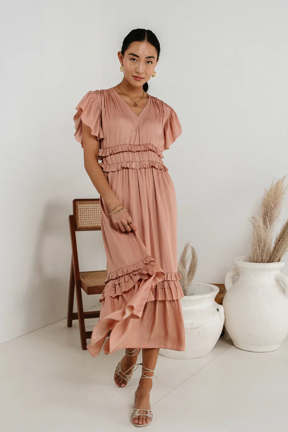 Willa Ruffle Dress in Blush - FINAL SALE