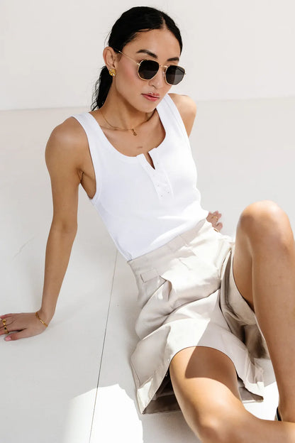 Scottie Tie Shorts in Khaki - FINAL SALE