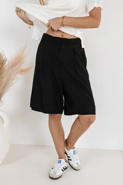 Scottie Tie Shorts in Black - FINAL SALE