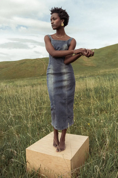 Valentini Denim Midi Dress - FINAL SALE