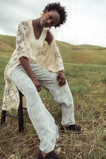 Verity Printed Pants in Blue - FINAL SALE