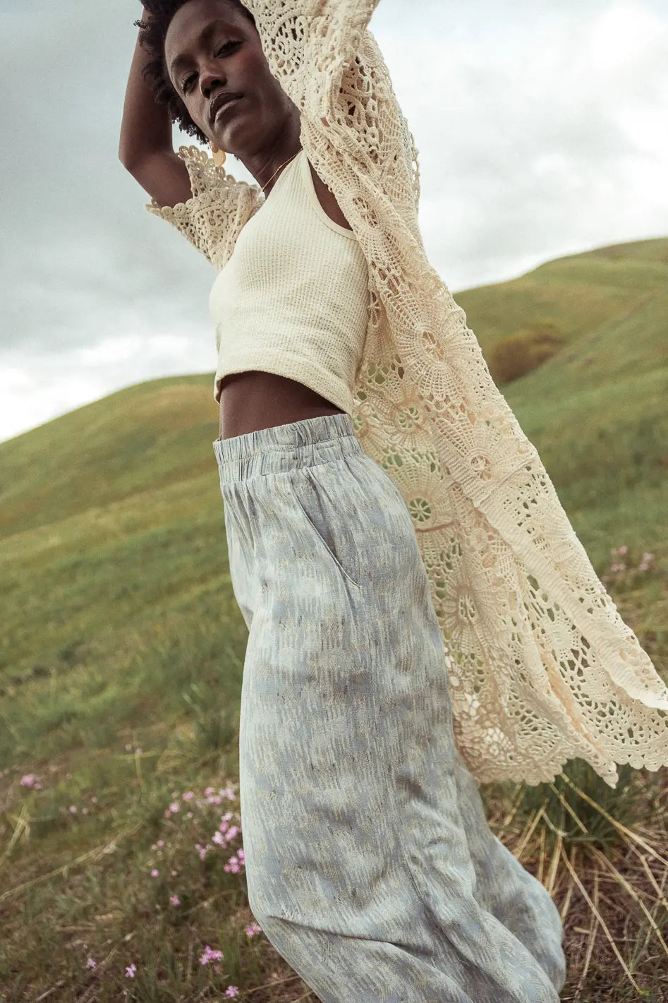 Verity Printed Pants in Blue - FINAL SALE