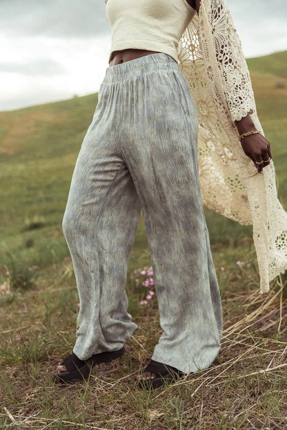 Verity Printed Pants in Blue - FINAL SALE